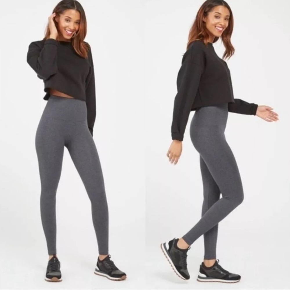 SPANX Heather Charcoal “look at me know” Leggings